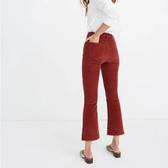 MADEWELL Cali Demi-Boot Jeans in Corduroy: Button-Front Edition Canterbury Red - Picture 2 of 8